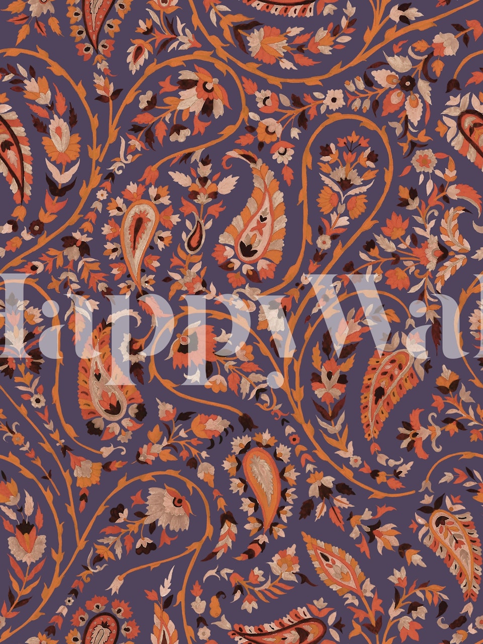 Pashmina Paisley tapet i en rumindstilling