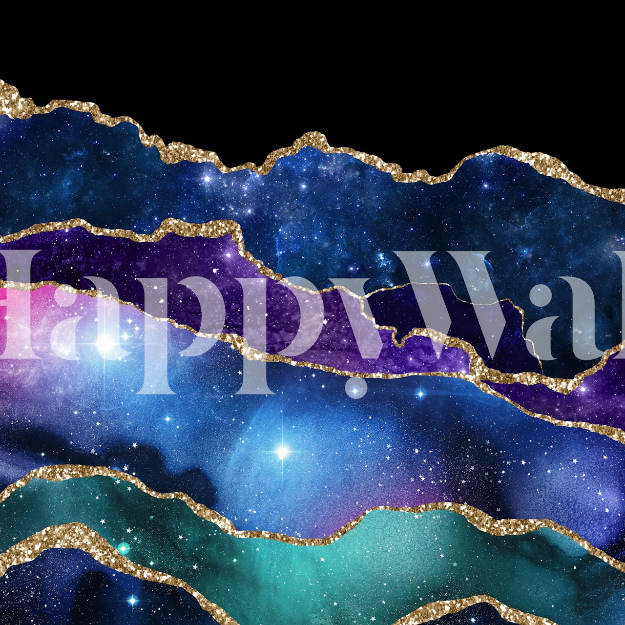 Universe Stars Night Marble behang in een kamer