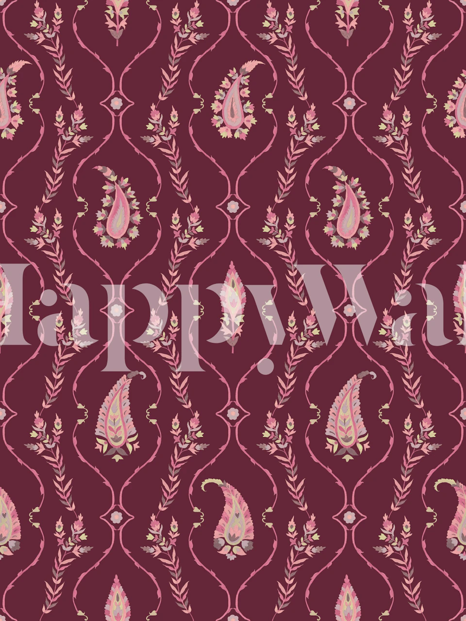 Paisley pattern with mauve and pink tones wallpaper
