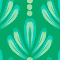 Boho Palms in Green and Turquoise Blue Geo ταπετσαρία