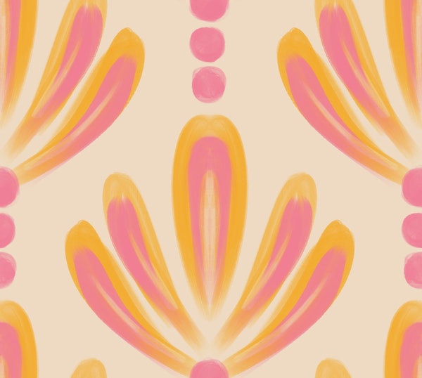 Boho Pink and Gold Palm Trees Geometric Cute