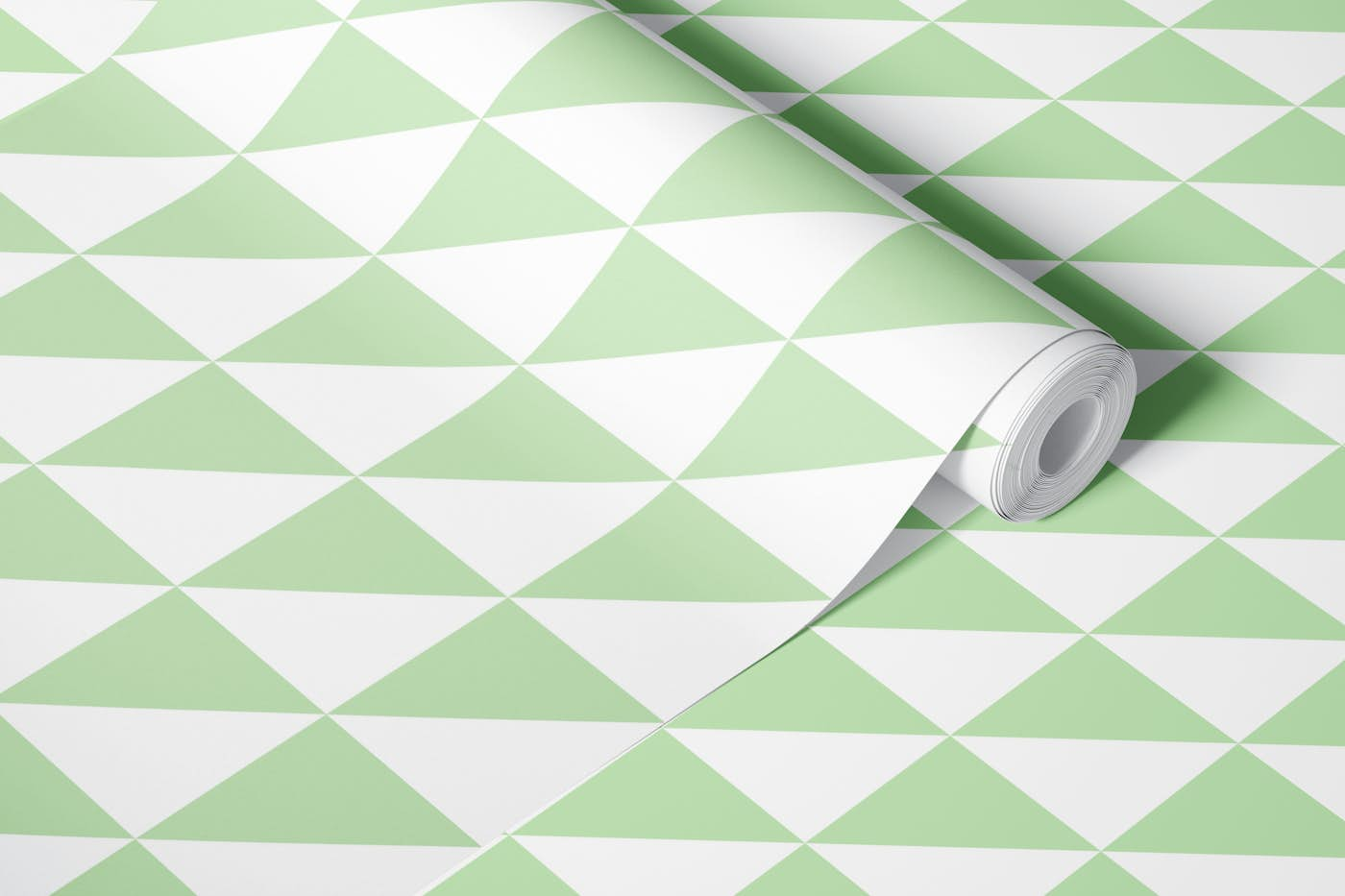 Triangle Pattern Green Big wallpaper roll