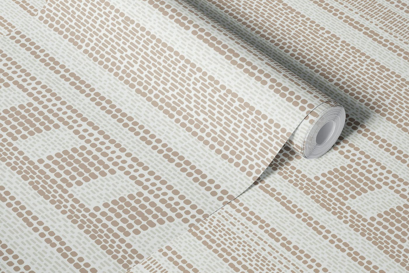 horizontal hand woven stripe beige wallpaper roll