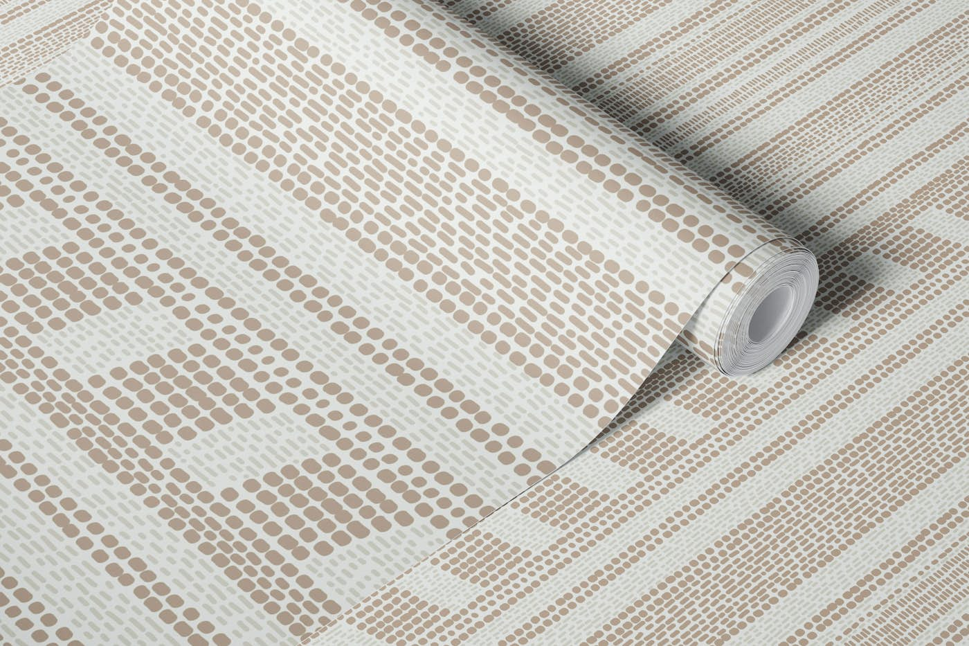 hand woven stripe beige wallpaper roll