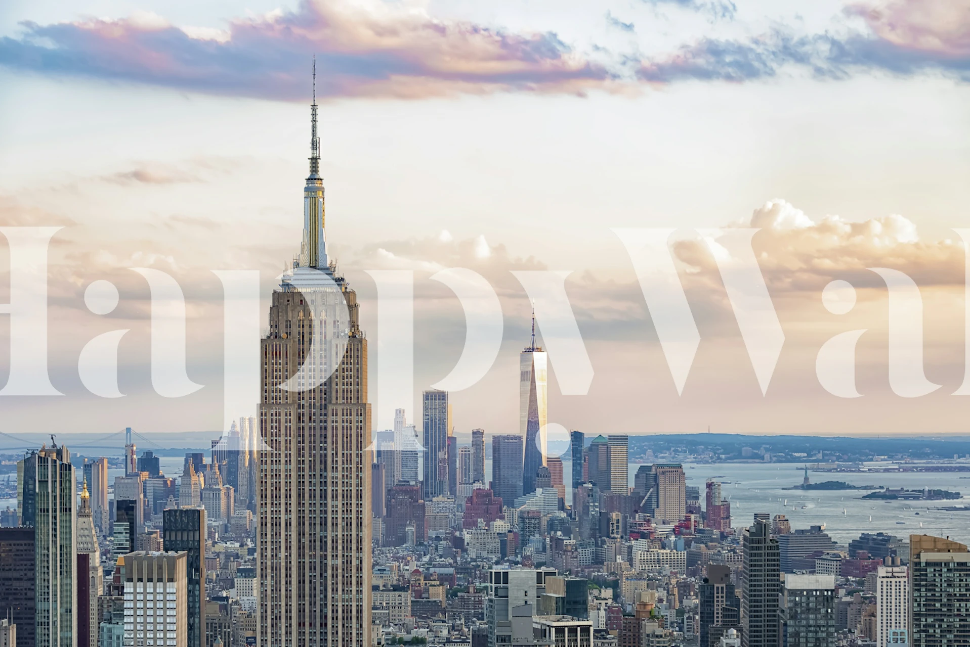 American sunset wallpaper design in a room