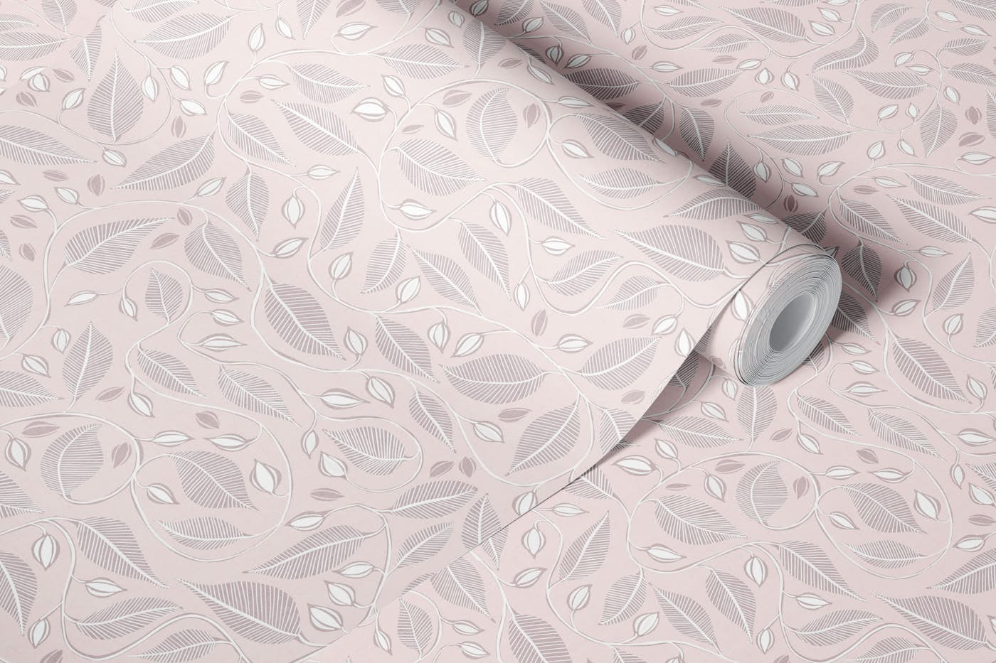 Wandering Vines in blush pink and lilac wallpaper roll