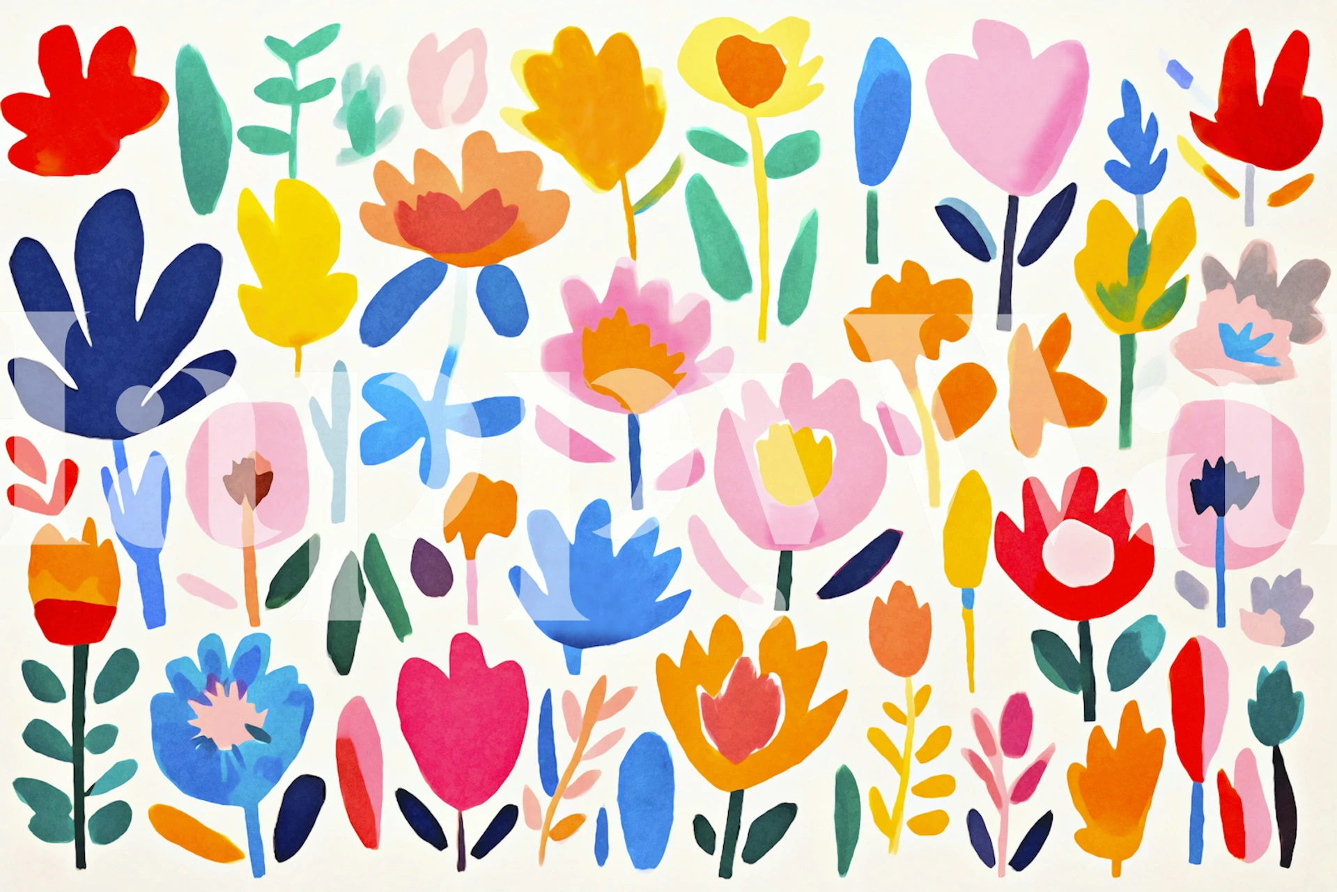 Multicolor groovy floral wallpaper design