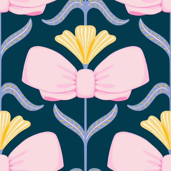 Preppy Flowers with bow dark