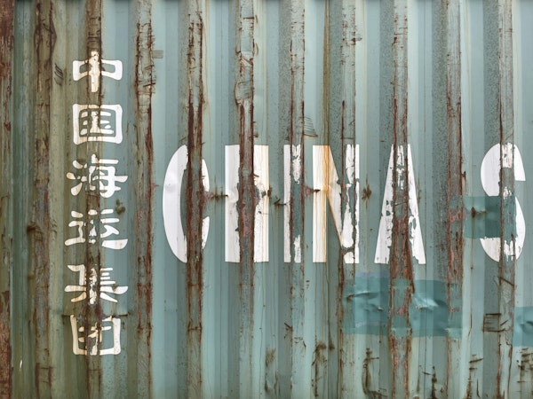 Grunge Style China Shipping Container