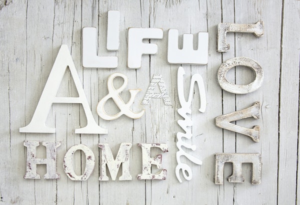 Letter Collection White Wood