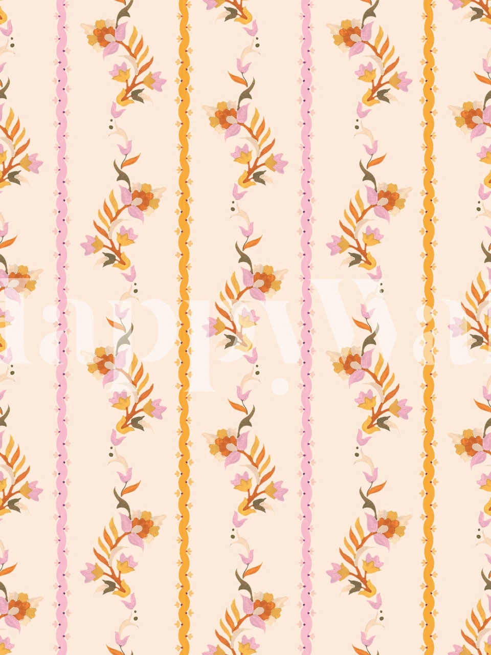 Pashmina Paisley Strips 2 wallpaper in a room