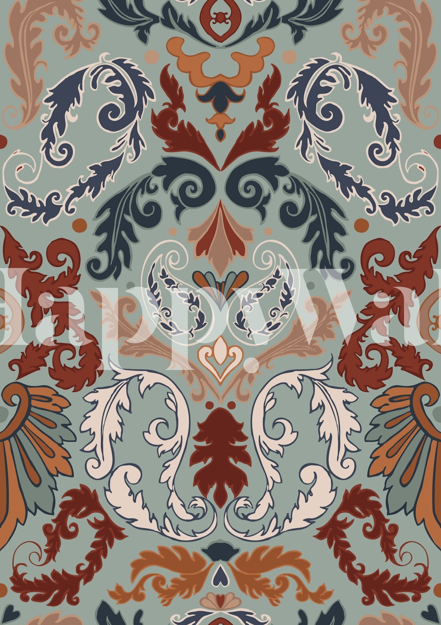 Damask Acanthus wallpaper in a room