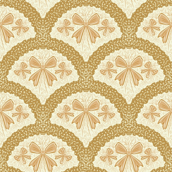 Grandmillennial preppy bows neutral browns