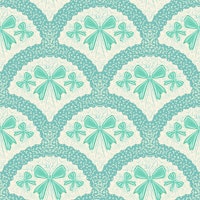 Grandmillennial preppy bows in teal tapete