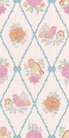 Preppy Birds & Blooms tapet