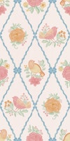 Vintage Preppy Birds and blooms tapet