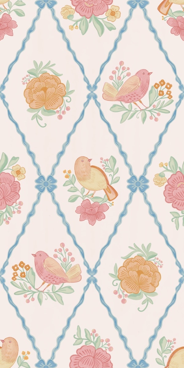 Vintage Preppy Birds and blooms