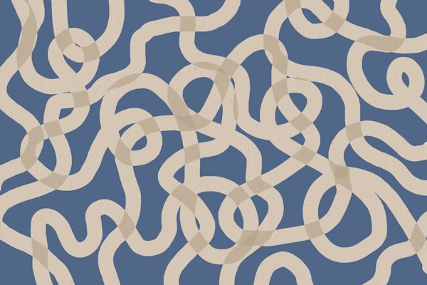 GRAPHIC LINES TEXTURED BLUE BEIGE