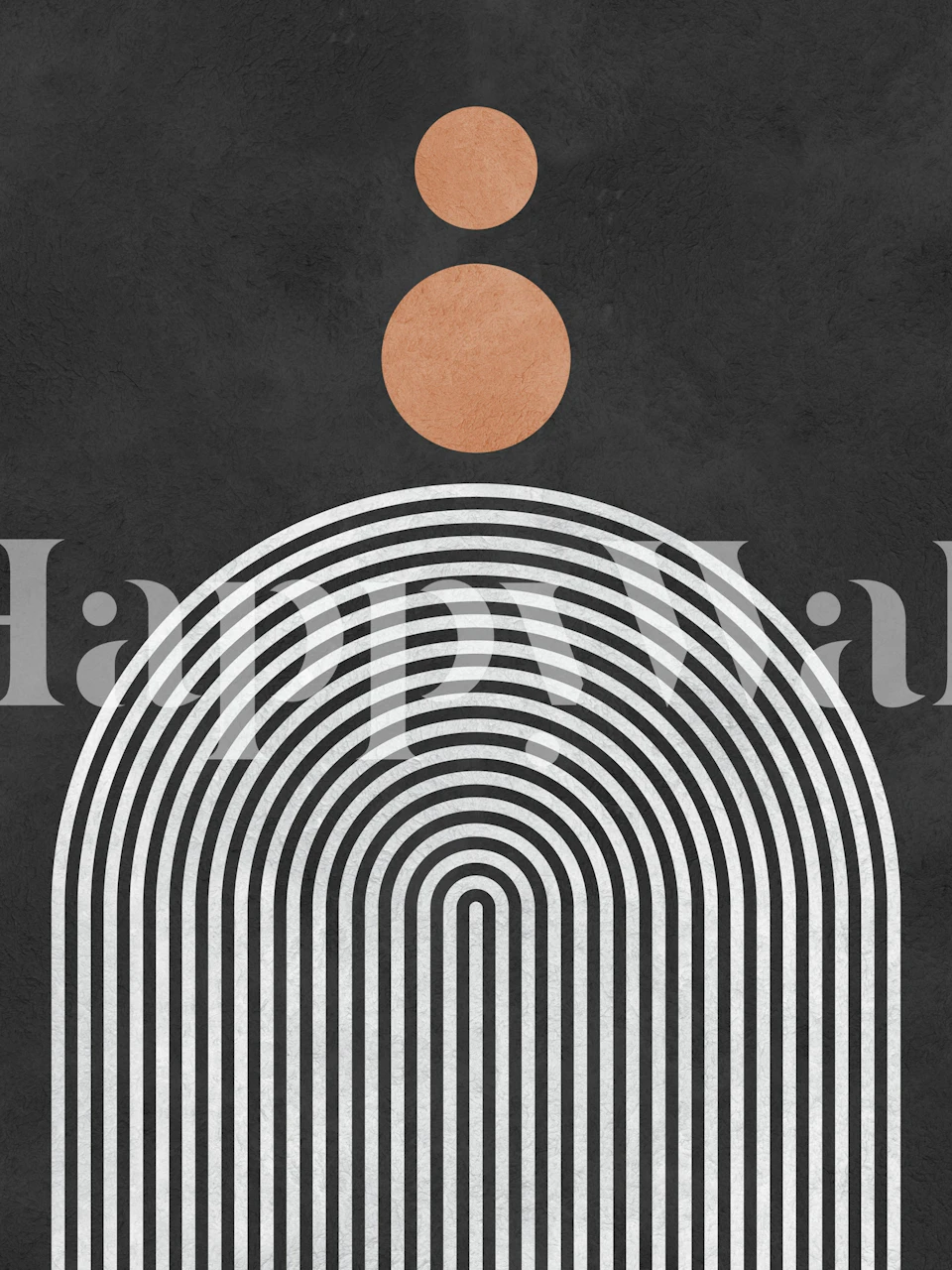 White lines and circles Tapete in einem Zimmer