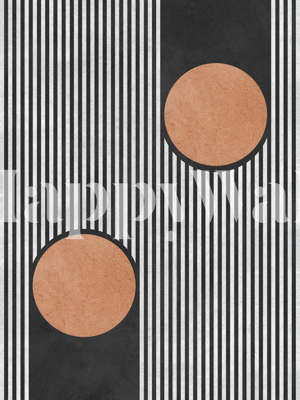 Tapet med White lines and circles i et rum