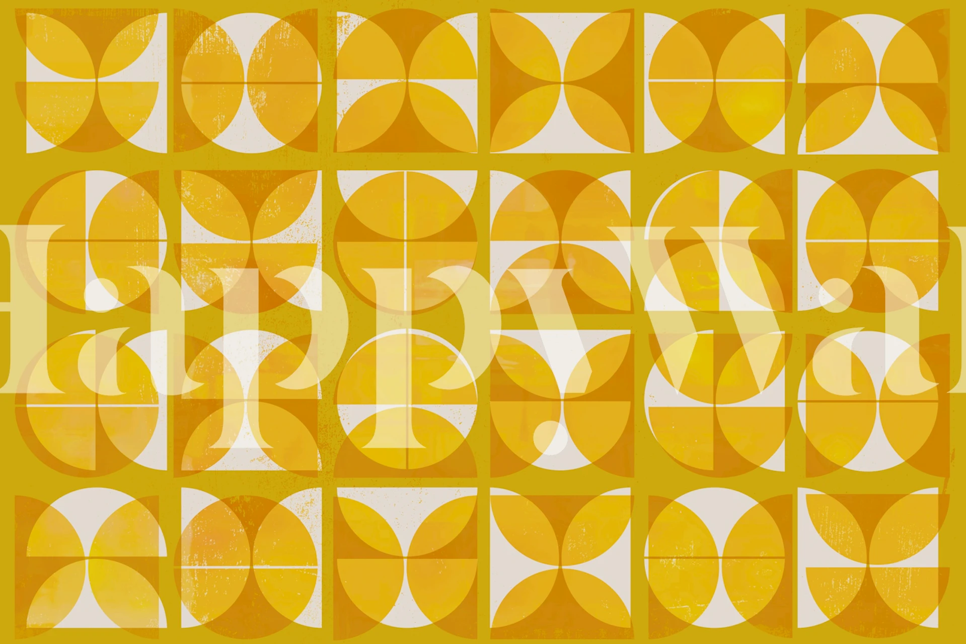 Geometric pattern with yellow and white shapes wallpaper