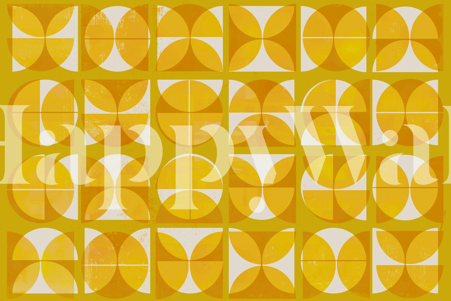 Geometric pattern with yellow and white shapes wallpaper