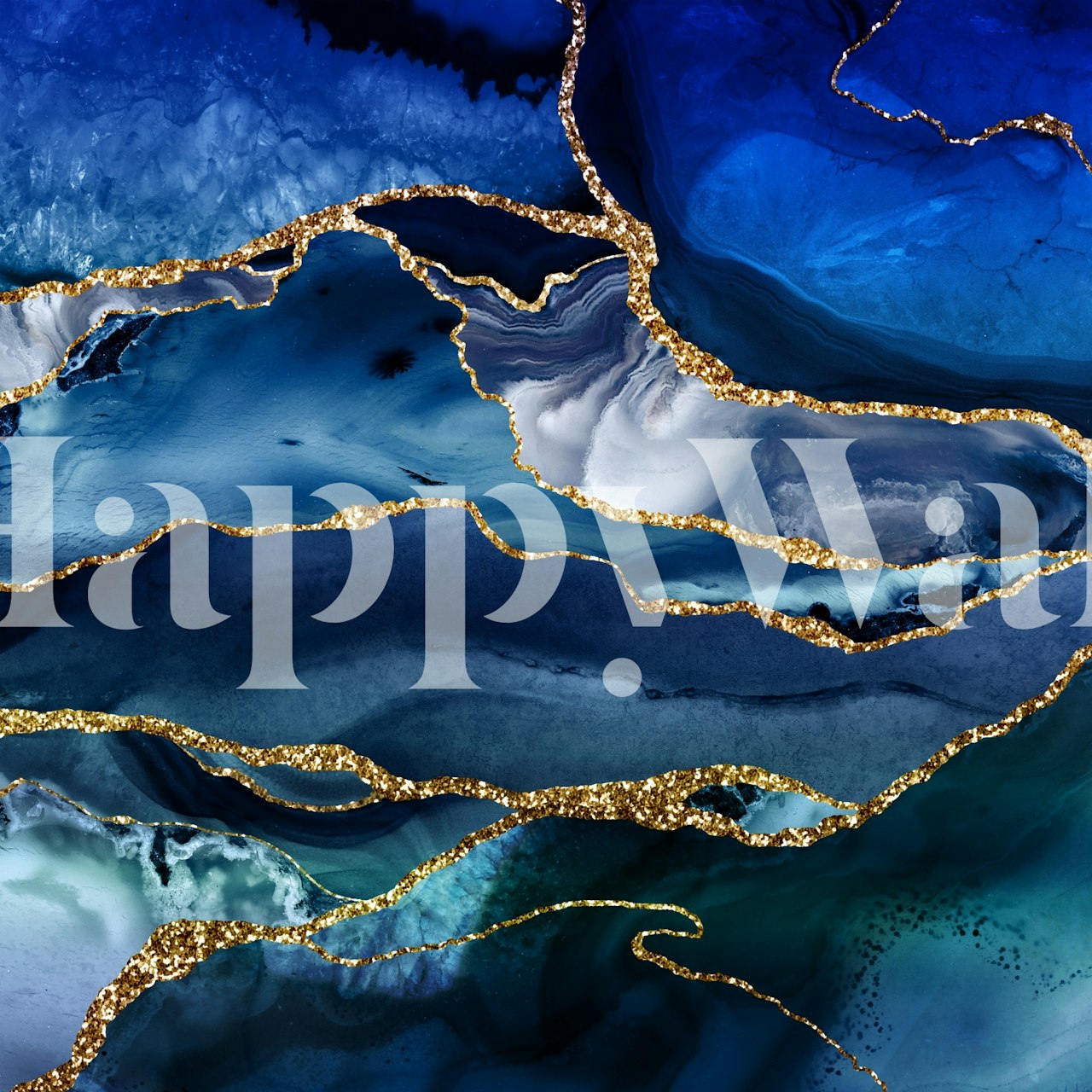 Tapeta Classic Blue Marble Mosaic w pokoju