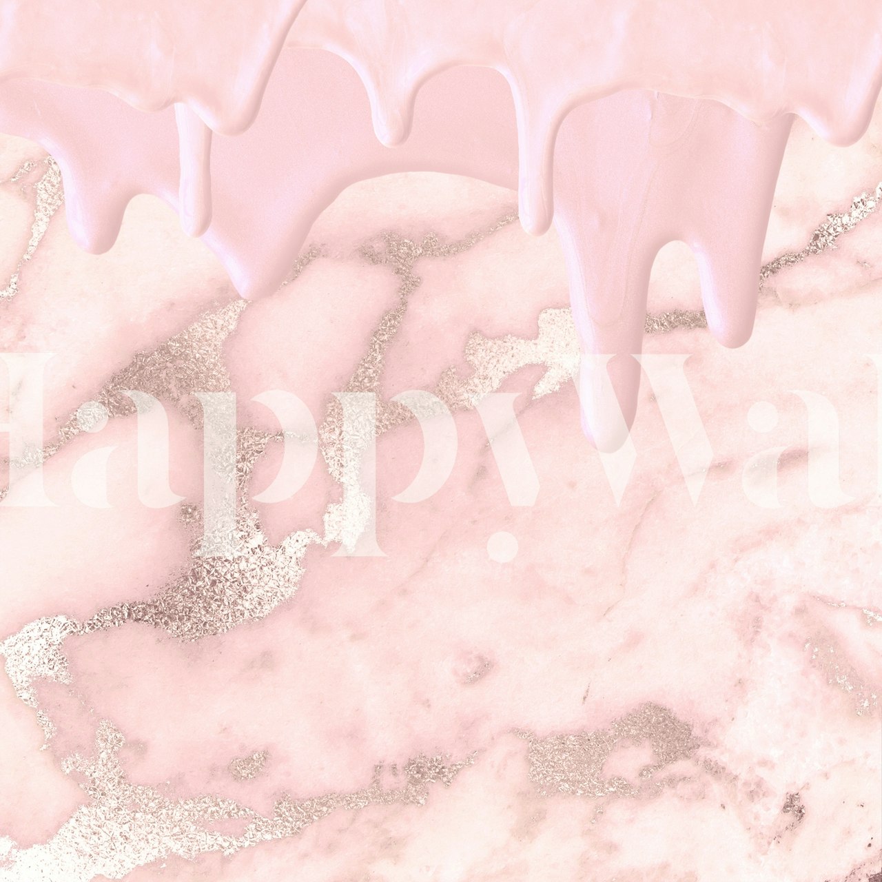 Blush droplets na marmurowej tapecie w pokoju