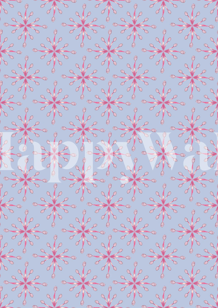 Design de papel de parede floral em um quarto