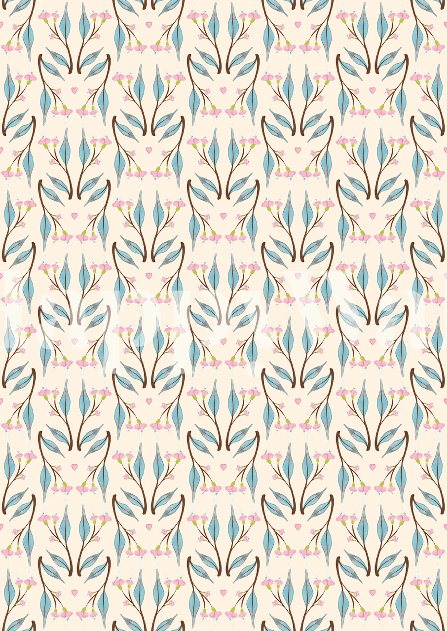 Leaves wallpaper design in a room