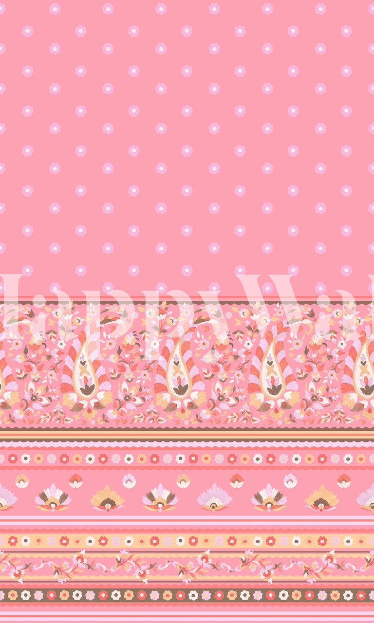 Pashmina paisley wallpaper design in a room