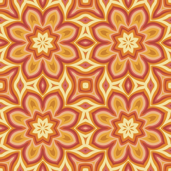 Groovy Flower Power Retro Pattern