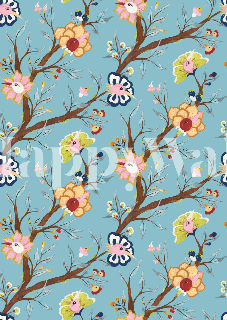 Floral wallpaper pattern for interior design
