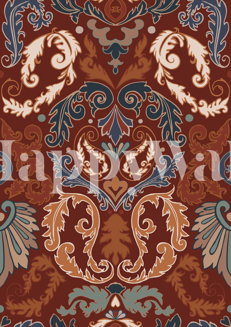 Papel pintado Damask Acanthus en una habitación estilosa