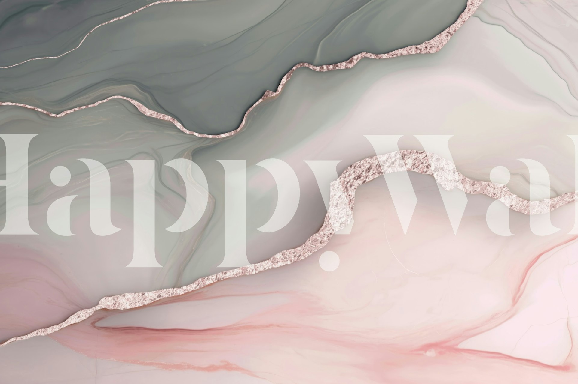 Marble pattern with rosegold and grey tones wallpaper