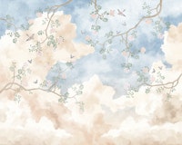 Light Cotton Clouds Baby Blue papiers peint