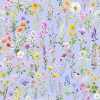 Wildflowers wallpaper on blue ταπετσαρία