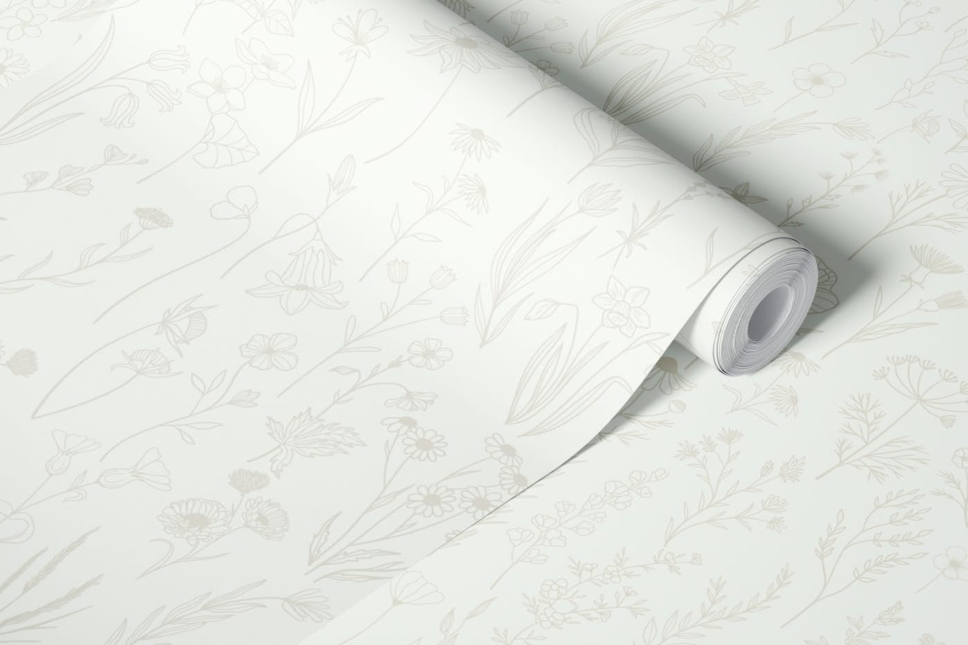 Wildflowers Drawing pattern 6 wallpaper roll