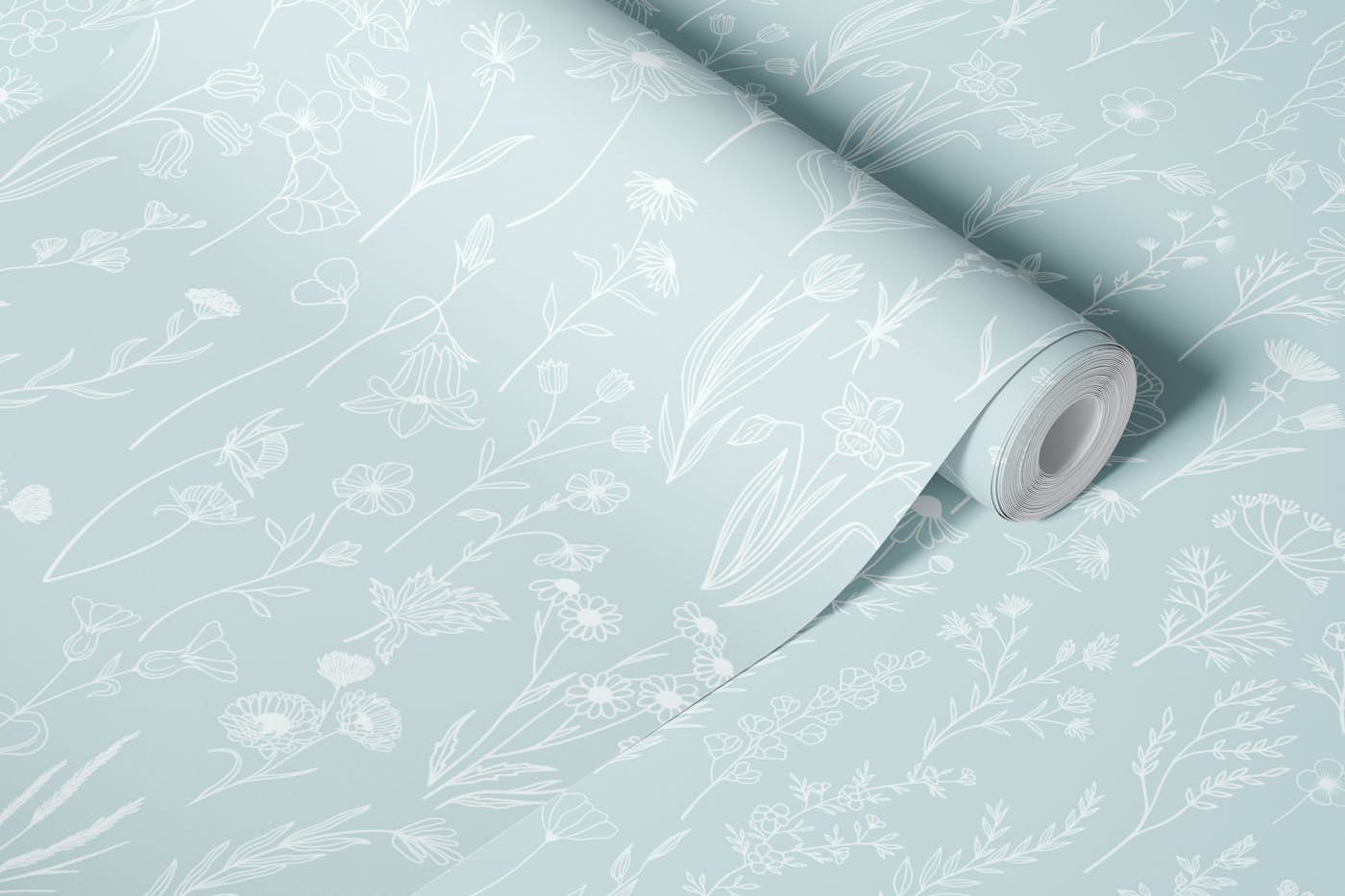 Wildflowers Drawing pattern 8 wallpaper roll