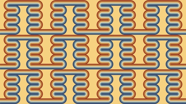 Retro Geometric Good Vibe Waves