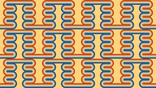 Retro Geometric Good Vibe Waves