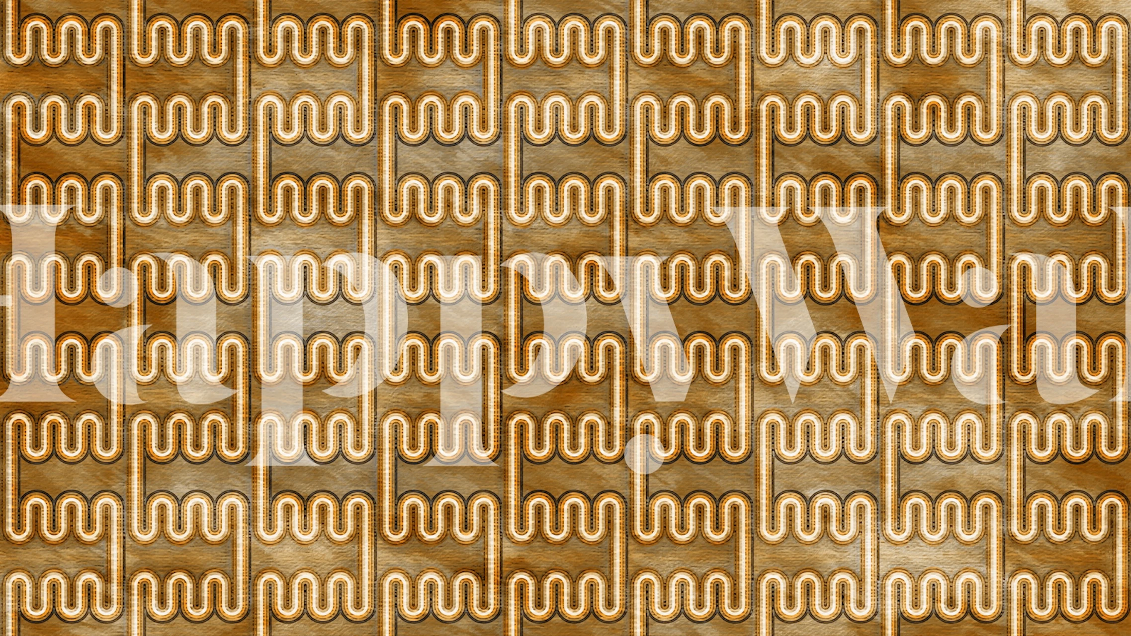 papel de parede Neutral Luxury Rounds em um quarto