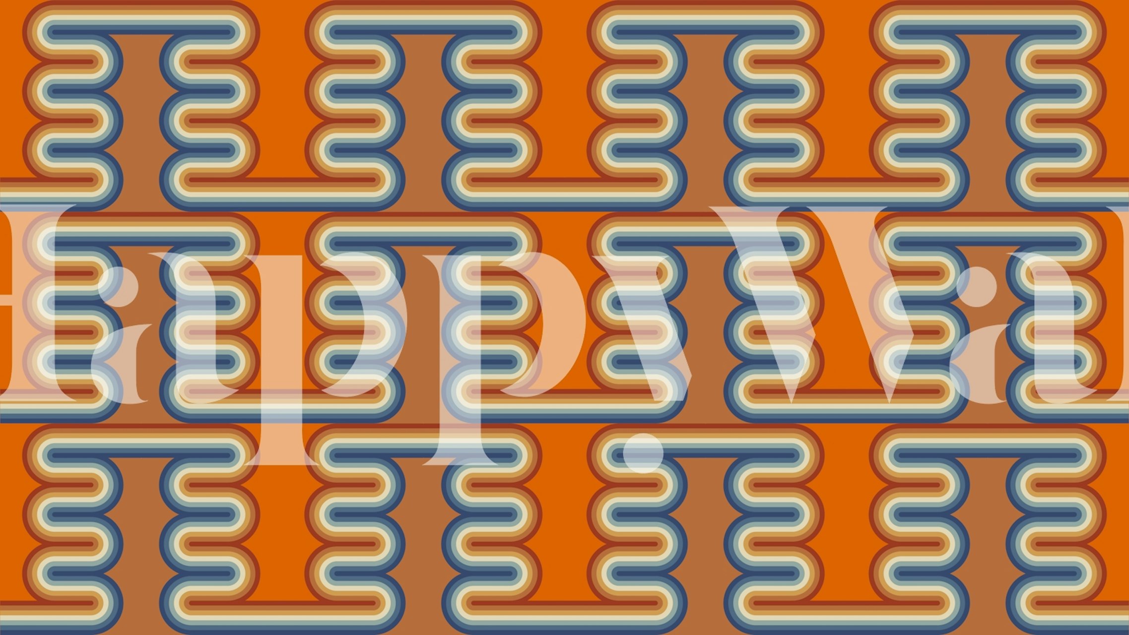 Funky Waves Nostalgia wallpaper displayed in a room