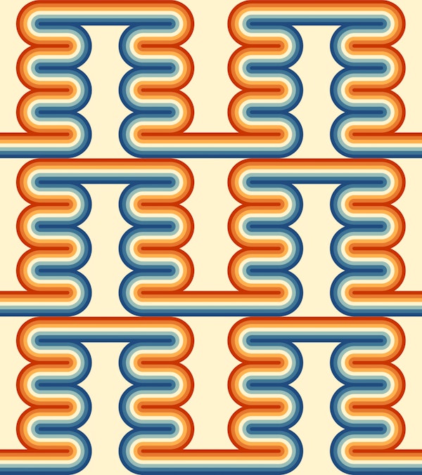 70s Waves Nostalgia Pattern