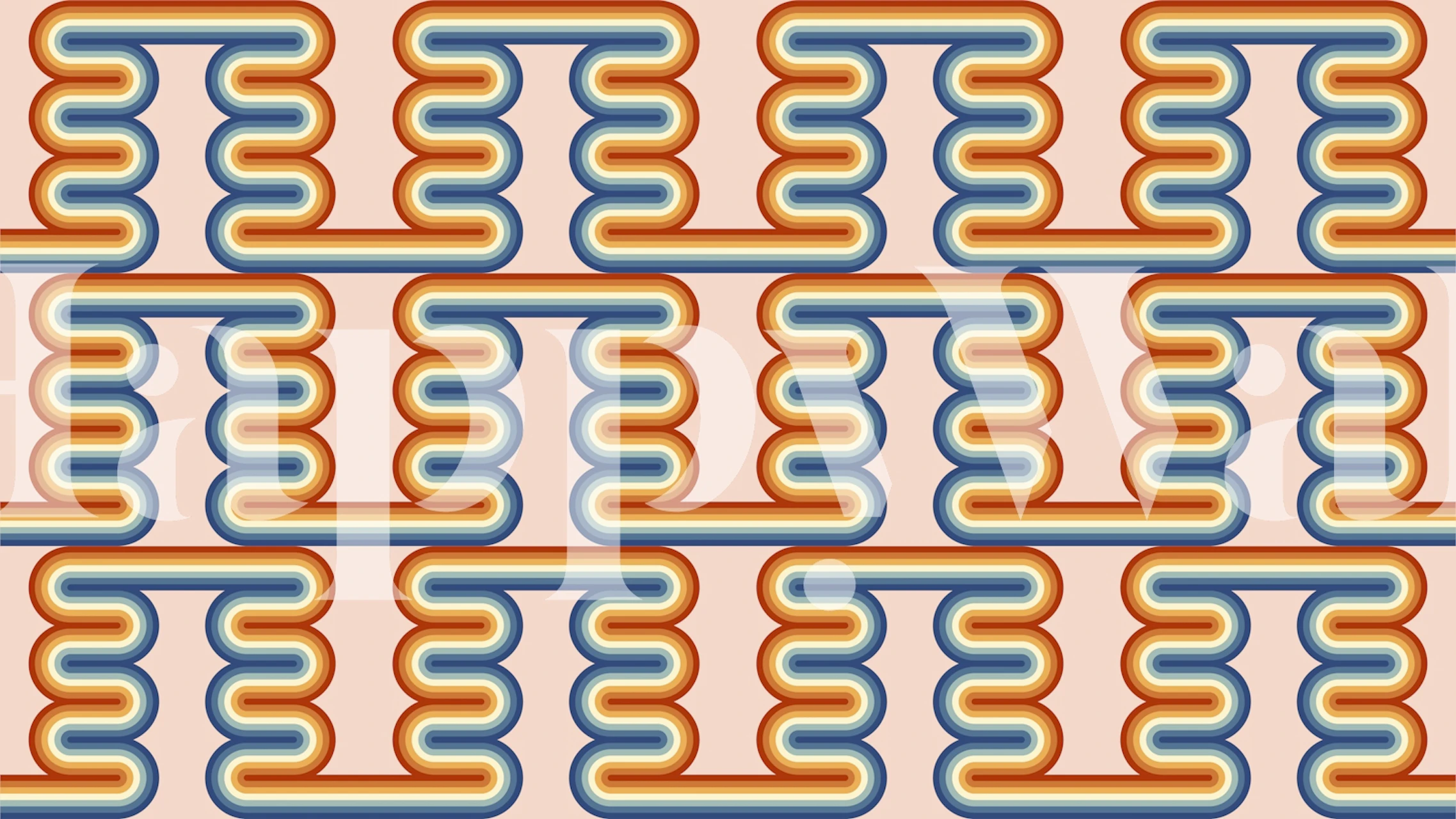 Colorful retro wallpaper in a room