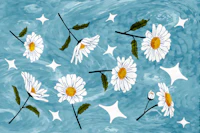 Summer Wind Daisies tapete