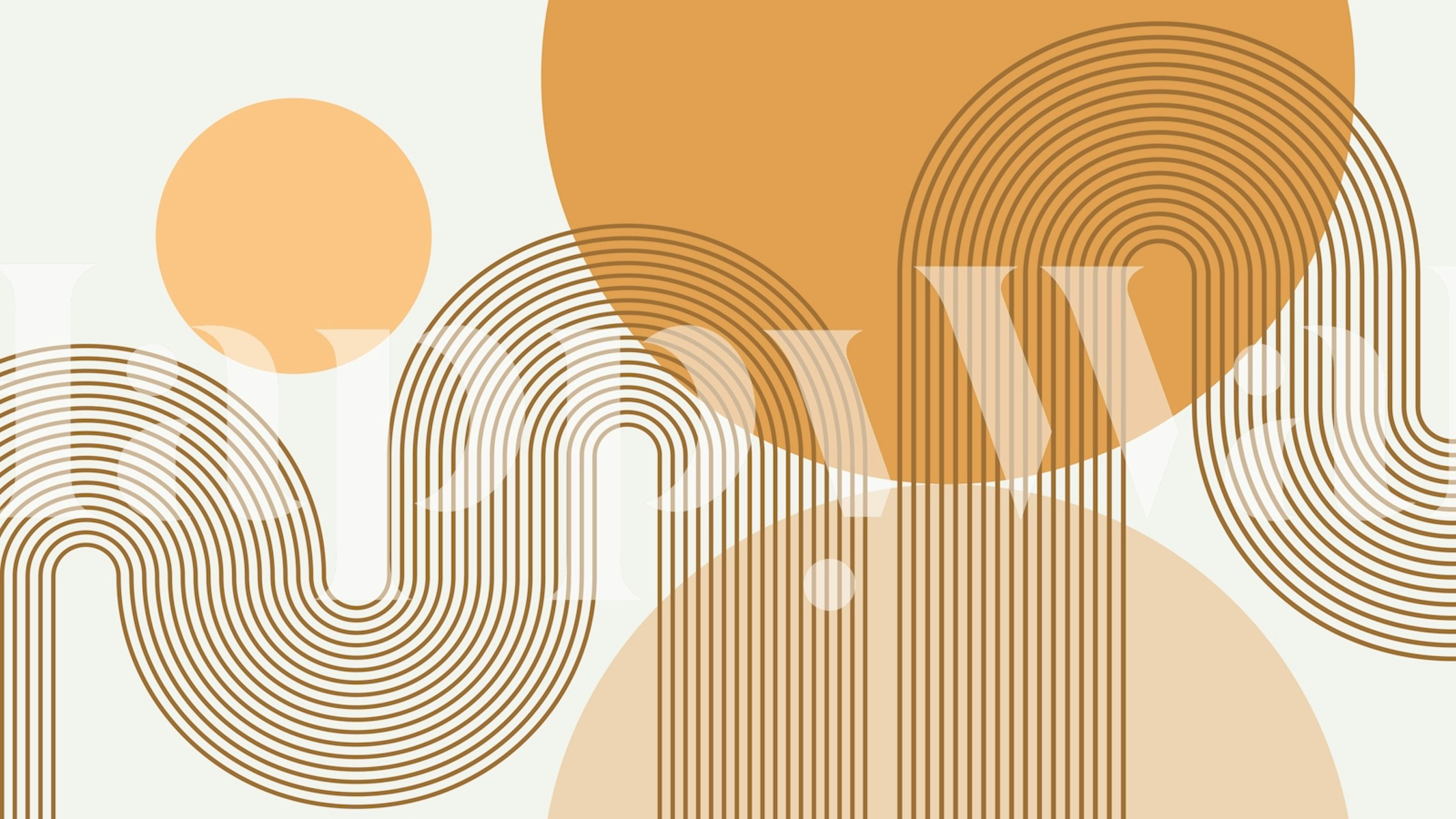 Neutral Curvy Lines tapet i et rom