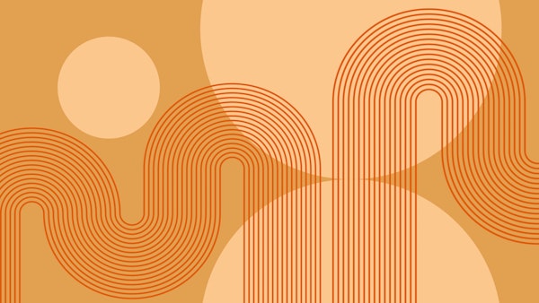 Tan Orange Curvy Lines