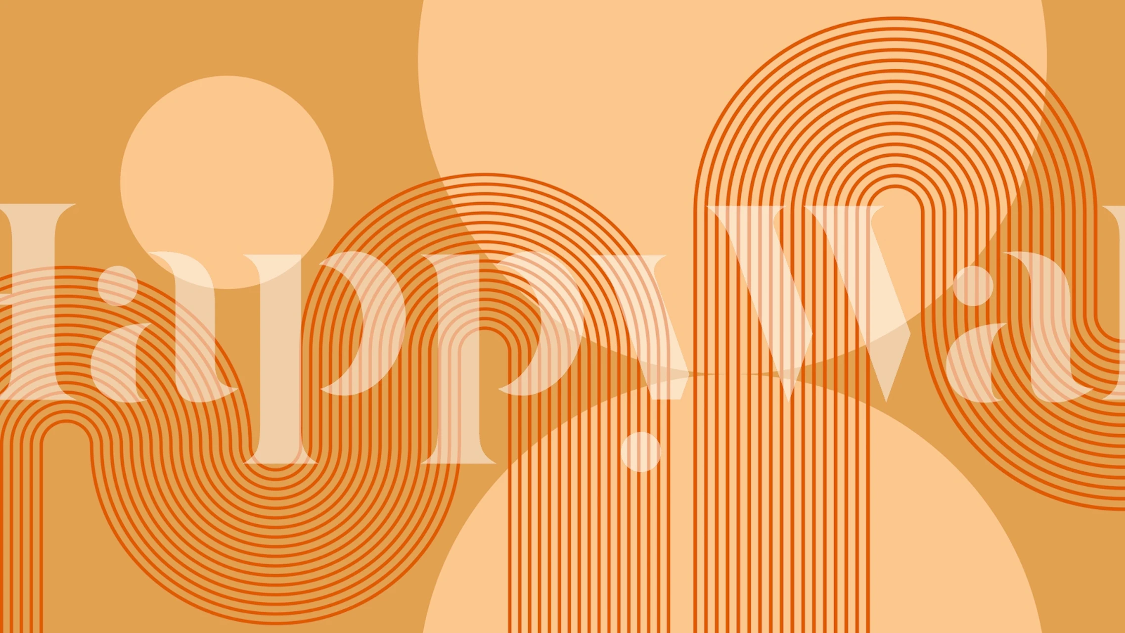 Tapeta Tan Orange Curvy Lines u sobi