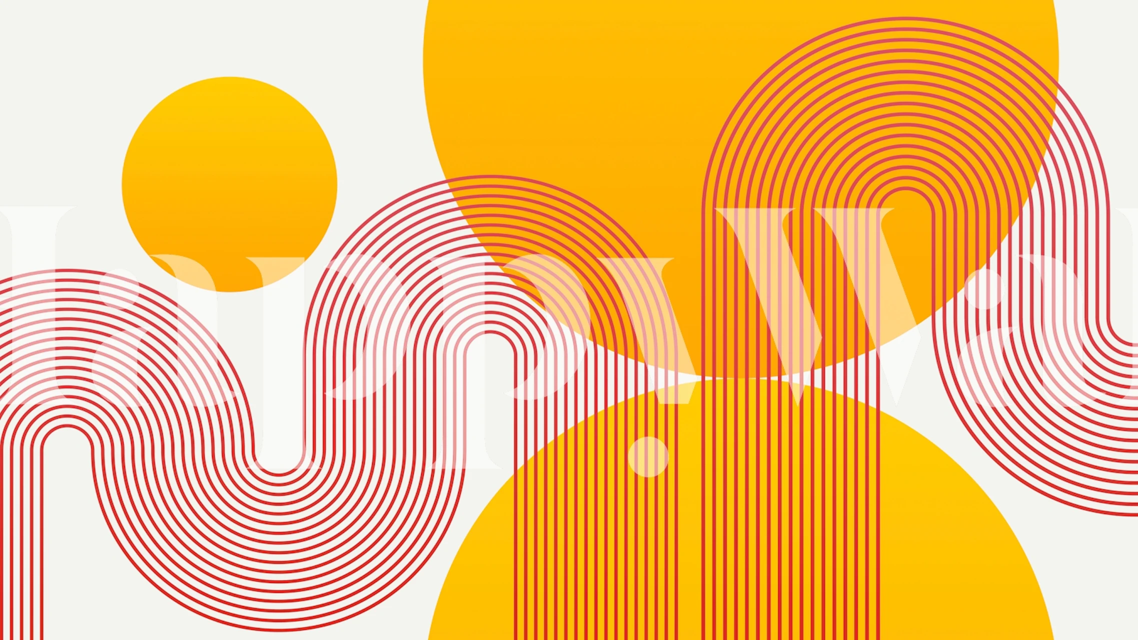 Sunny Curvy Lines wallpaper displayed in a room